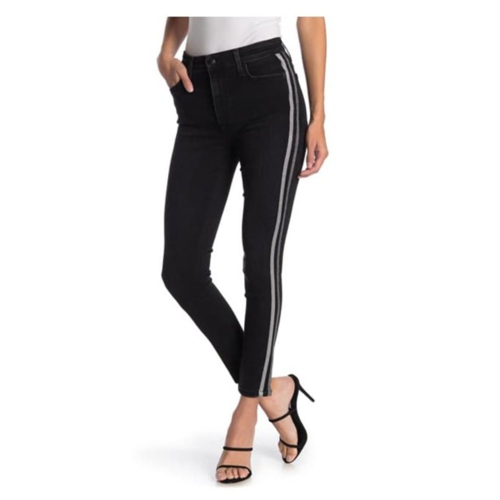 Joe's Jeans Metallic Stripe High Waist Ankle Jean